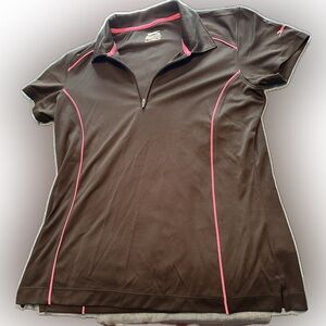 Women's Medium Black and Pink Polo Slazenger Shirt